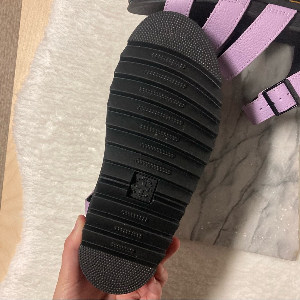 SOLD. Dr.Martens Blaire Pisa Leather Strap Sandal Chunky Sole Purple Lilac - Picture 13 of 14